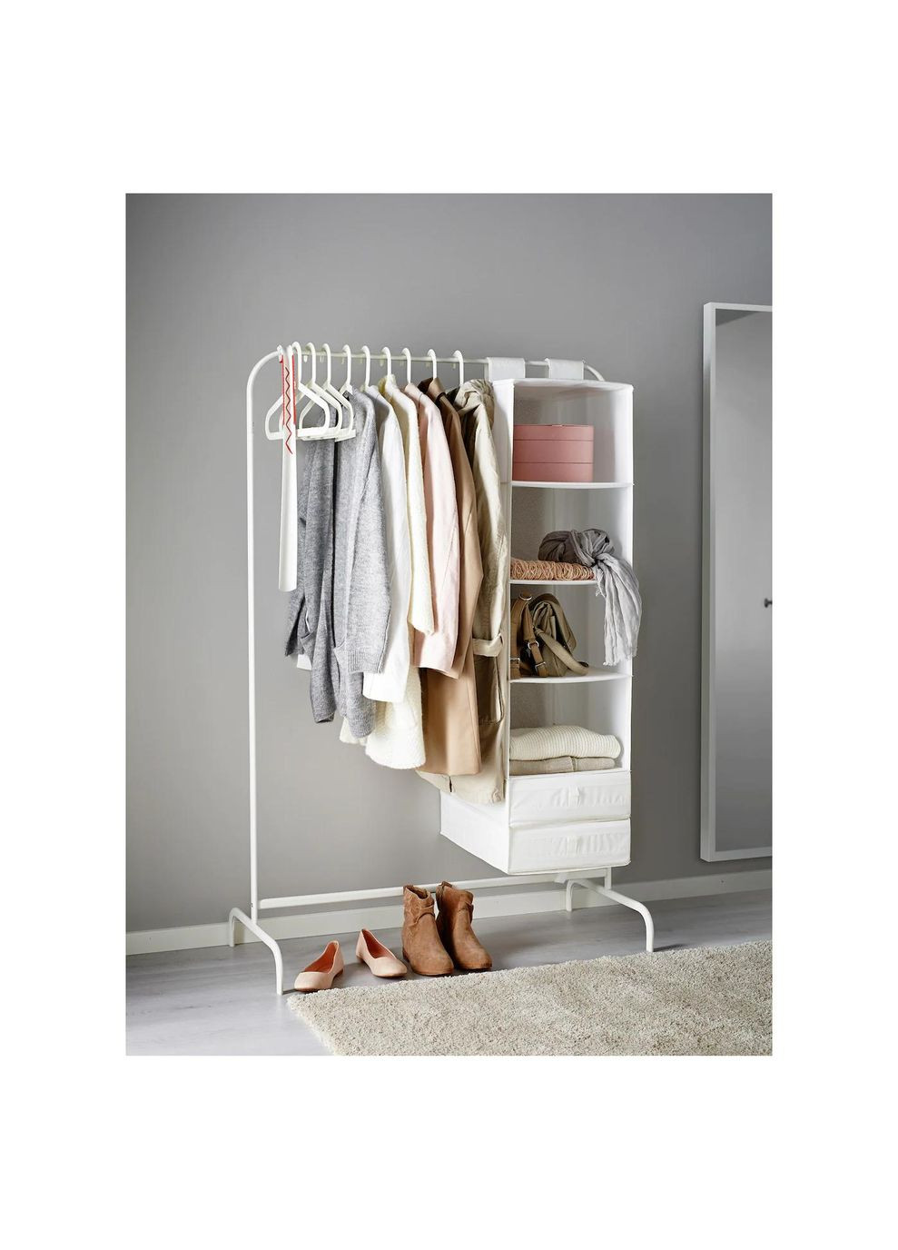 Вішалка для одягу ІКЕА MULIG 99х152 см білий (60179434) IKEA (267901597)