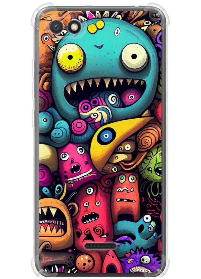 Силіконовий протиударний с посиленими кутами чохол 'Смішні монстри' для Endorphone Xiaomi Redmi 6A (317571078)