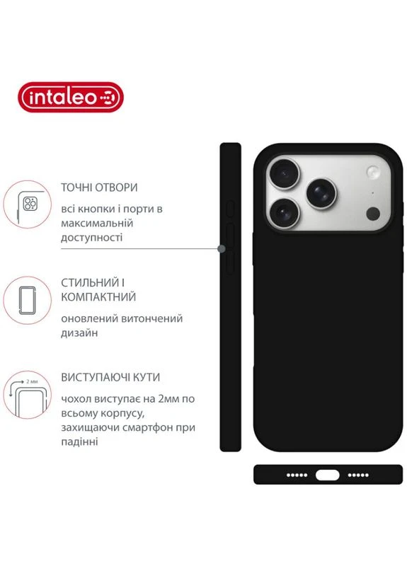 Чохол Silicone Case для Apple iPhone 17 Pro Black (1283126630507) Intaleo (399513530)