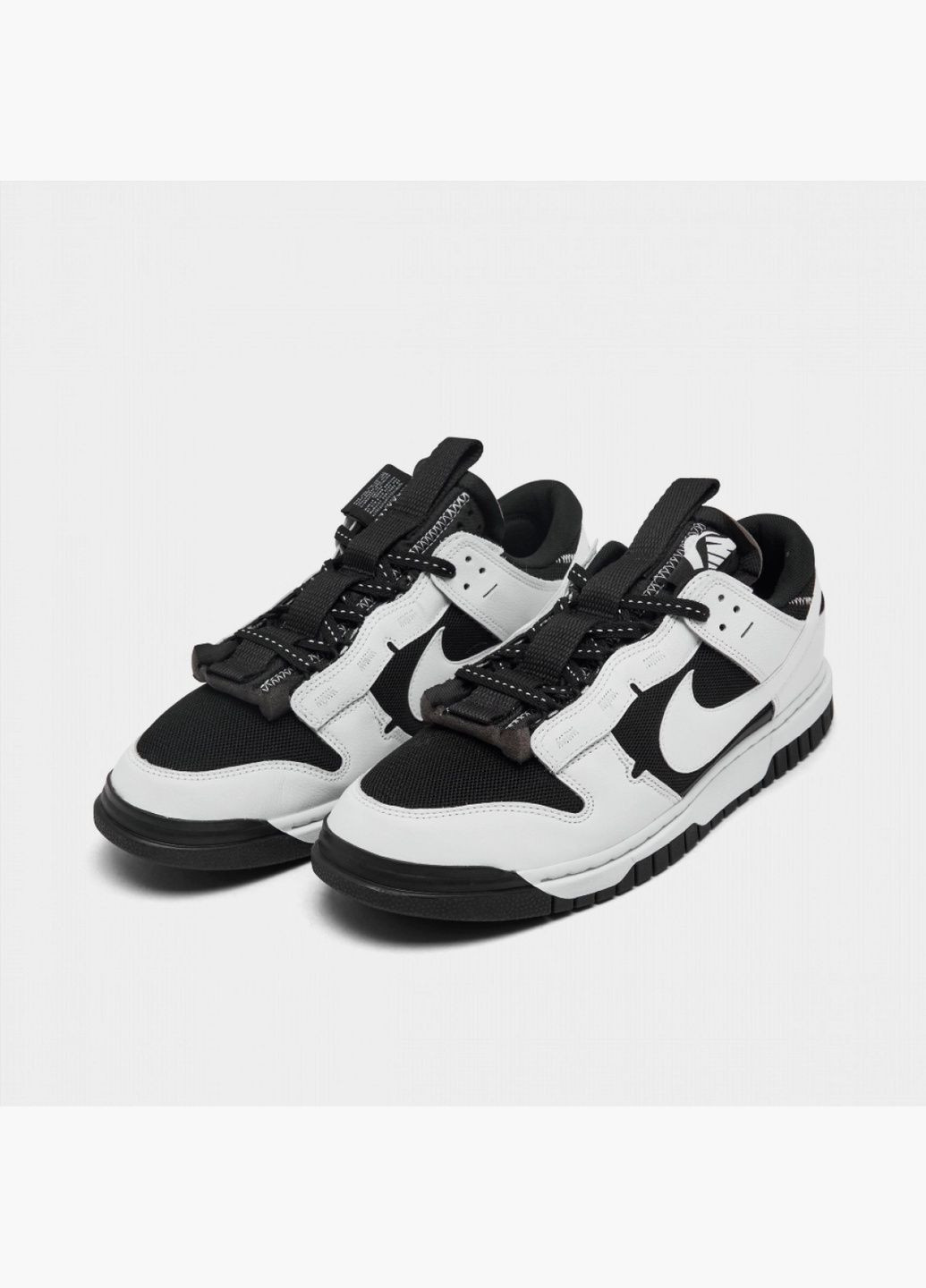 Білі кросівки чоловічі dunk low jumbo reverse panda white/black dv0821-002 Nike