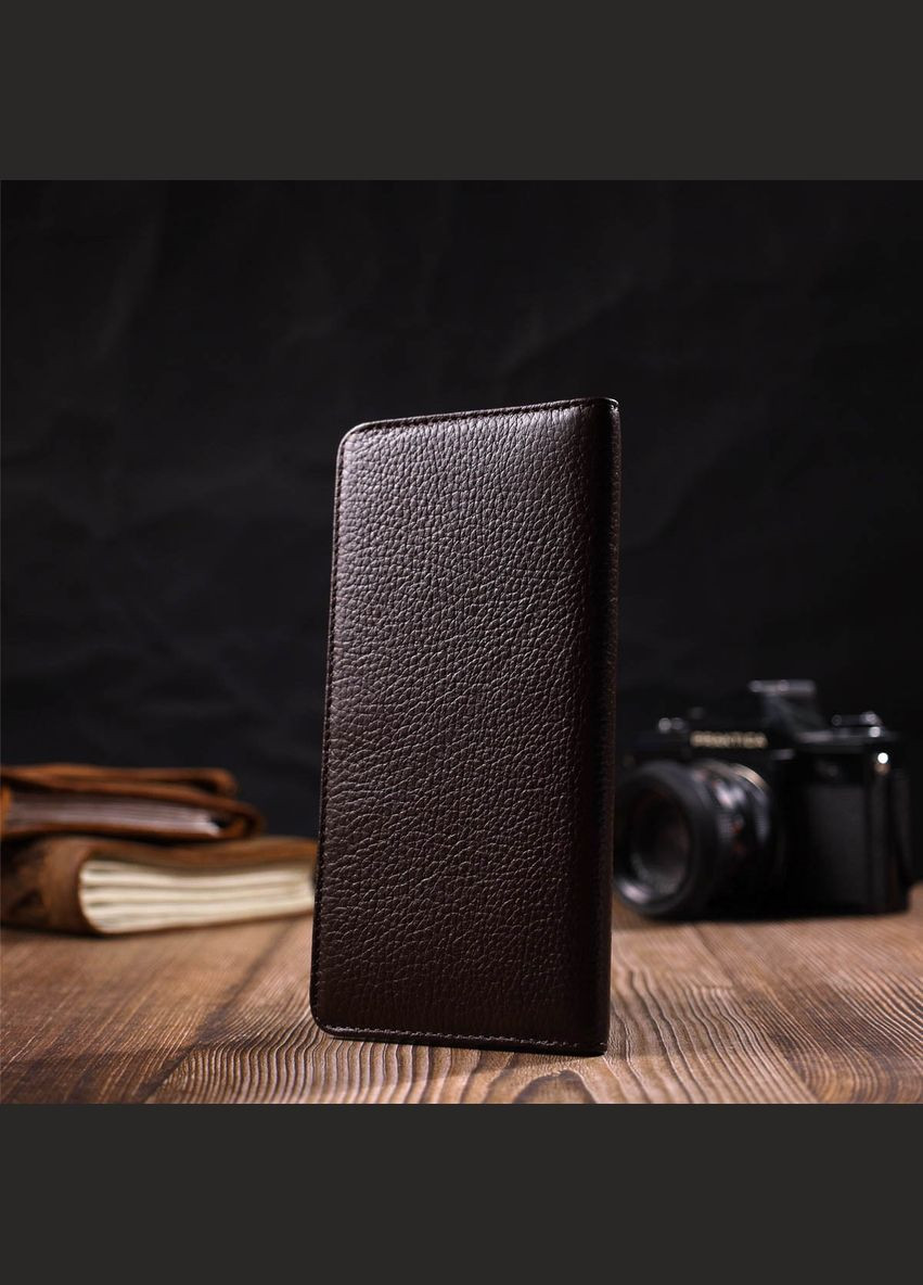 Вертикальный узкий мужской бумажник из натуральной зернистой кожи 22052 Bond (298568615)