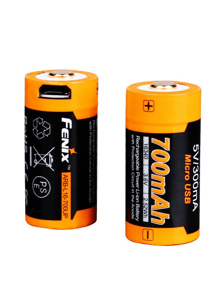 Акумулятор 16340 700 UP mAh Li-ion micro usb зарядка Fenix (353502166)