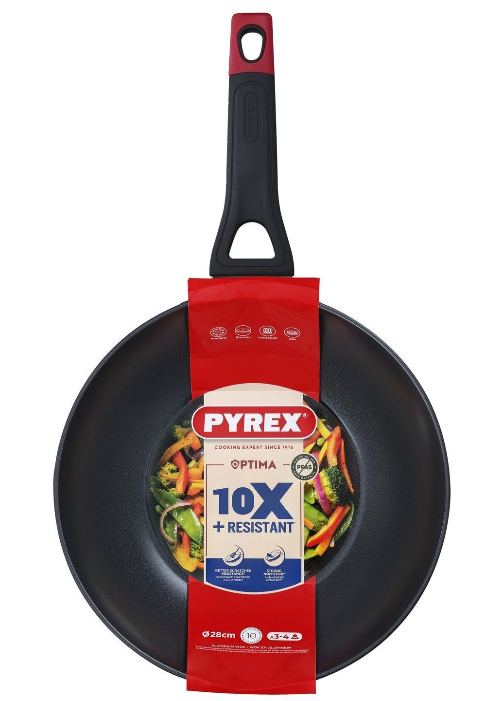 Сковорода OPTIMA WOK 28см индукция б/крышки (OT28BW6/8046) Pyrex (365275959)