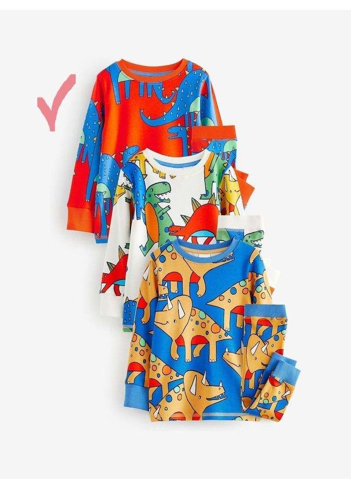 Червона всесезон піжама з динозаврами реглан + брюки Next Trend