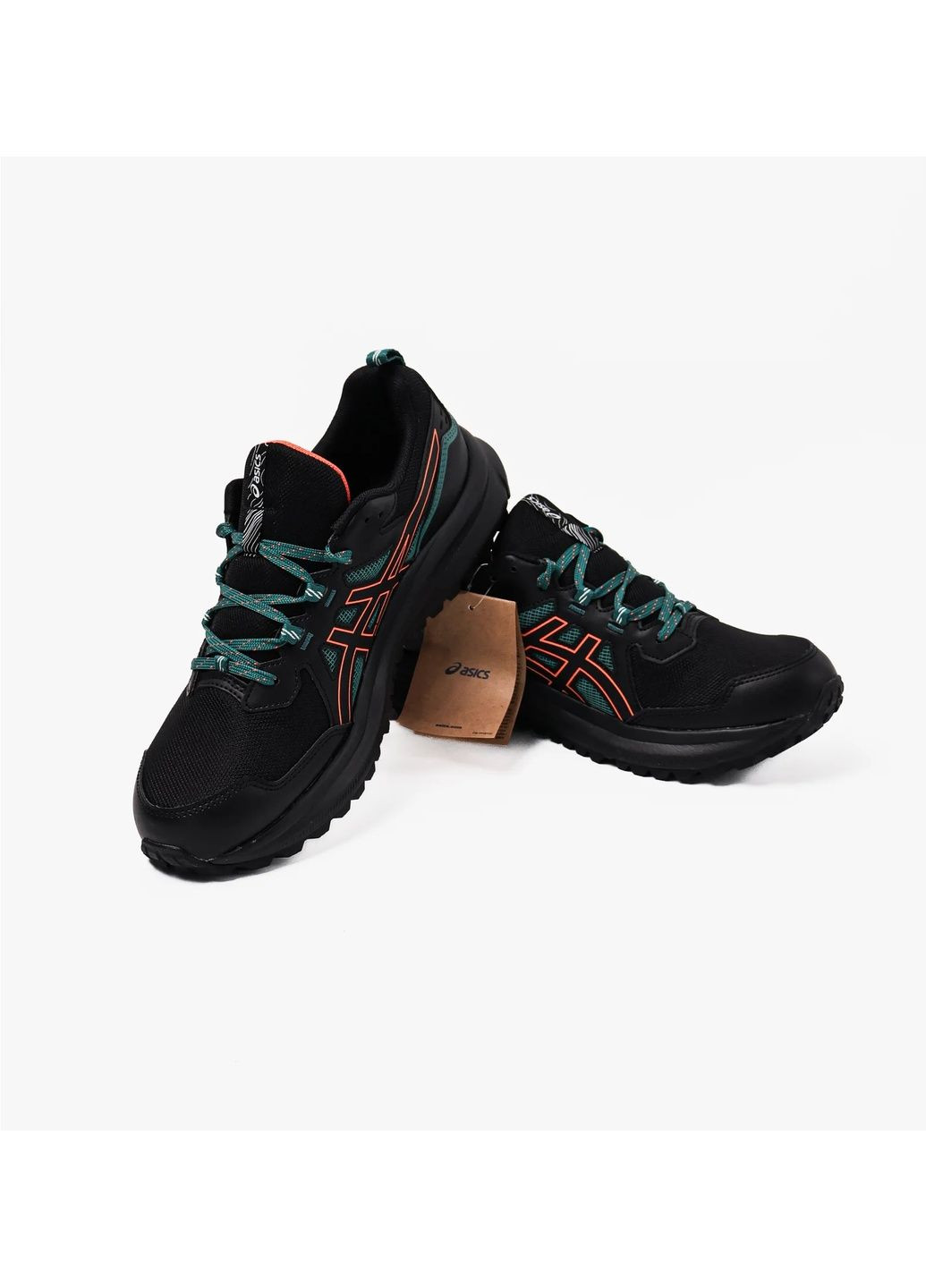Бірюзові кросівки чоловічі trail scout 3 black/turquoise 1011b700-005 Asics