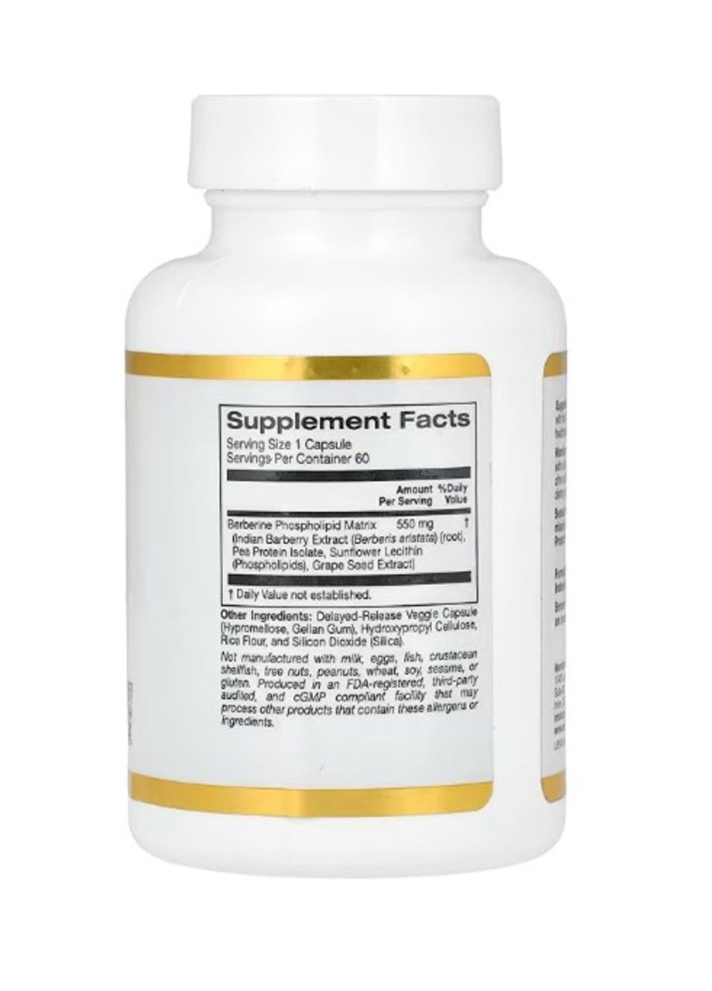 Berberine Advanced,, комплекс берберина и подсолнечным лецитином, 550 мг, 60капсул California Gold Nutrition (371807041)