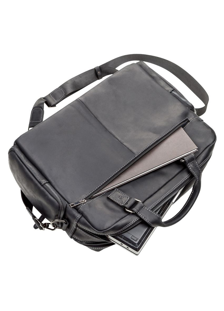 Сумка мужская 11117 кожаная Черная Shvigel (298567546)