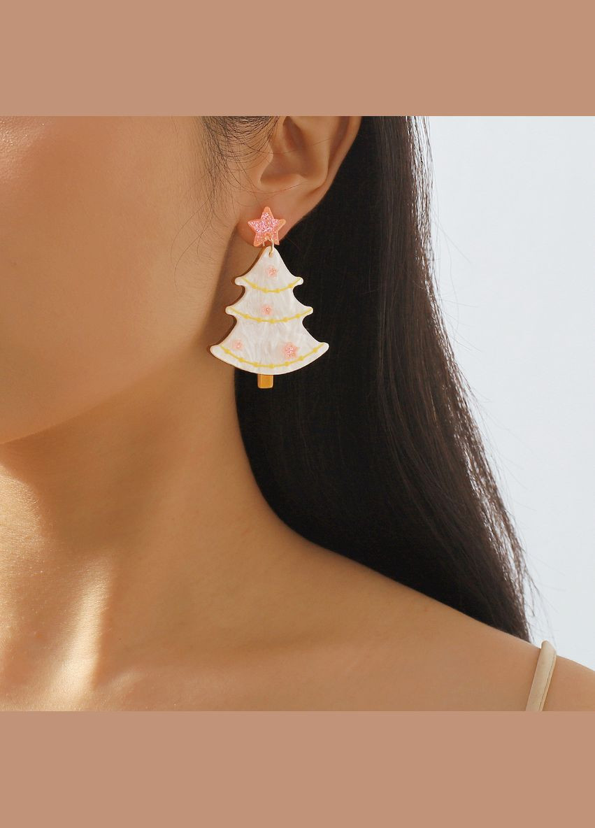 Новогодние длинные серьги елки гвозди (12-276) No Brand (314931040)