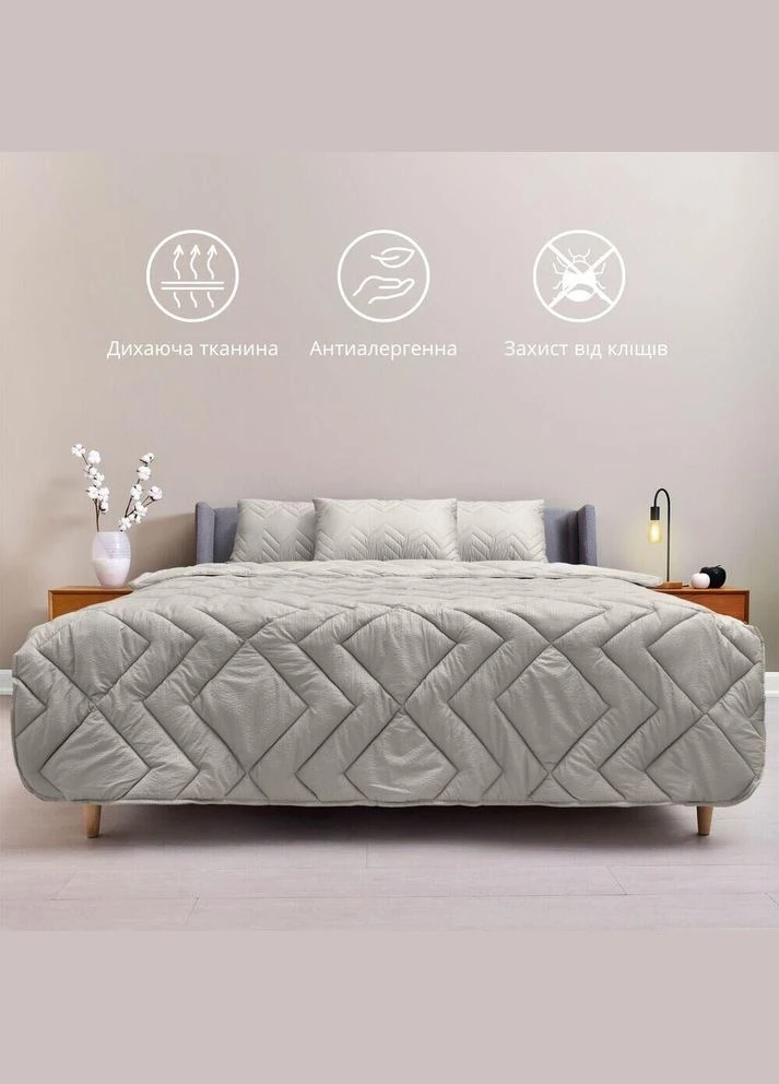 Одеяло зимнее полуторное 140x210 см Nordic Comfort антиаллергенное теплое серое 8-34648*002 IDEIA (317416499)