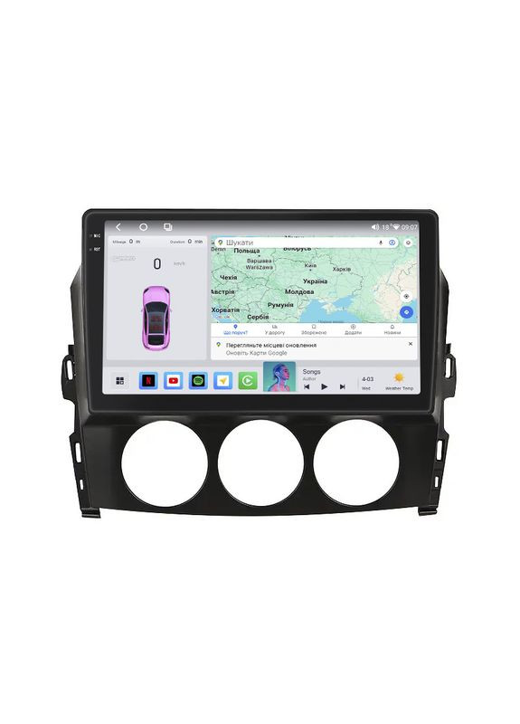 Штатна магнітола 9" для Mazda MX-5 III (NC) Рестайлінг 2008-2015 4/64 QLED CarPlay 4G 360 Prime 5 шт. Lesko (336205949)