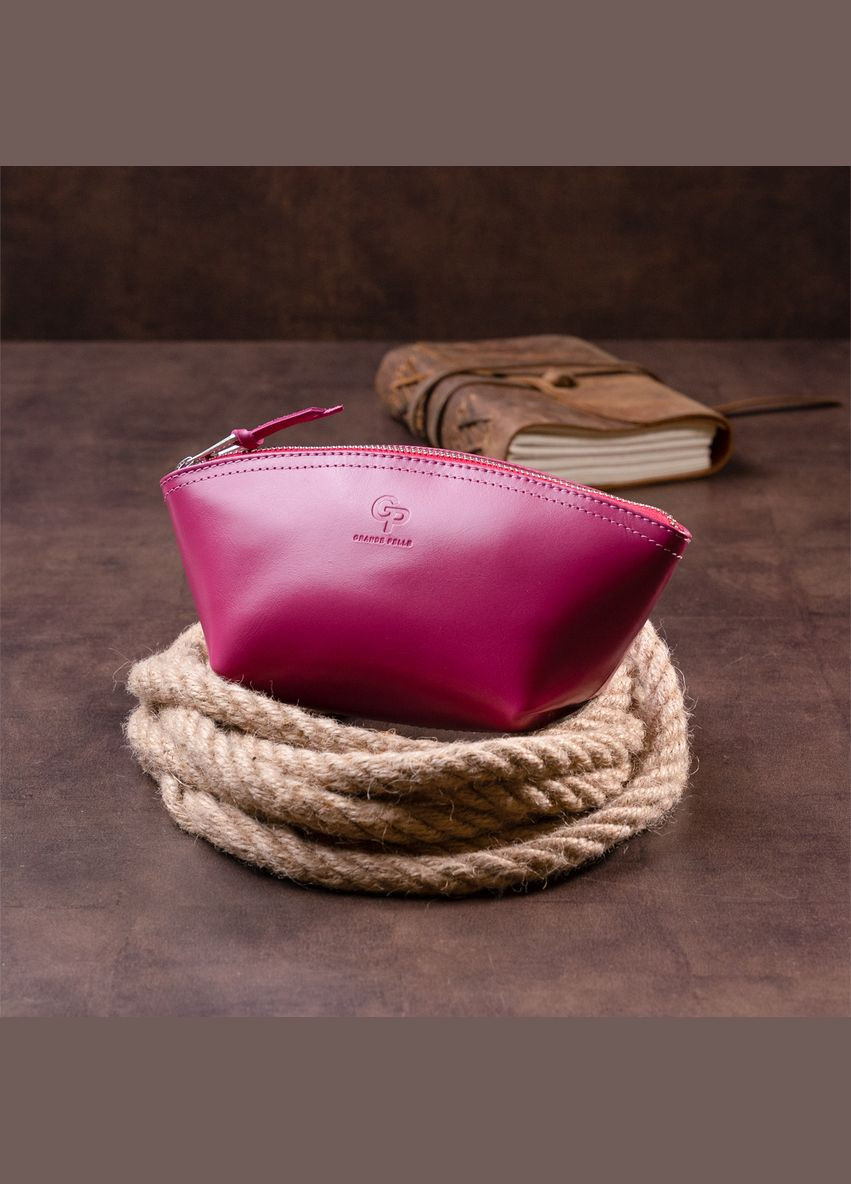 Женская косметичка из кожи Amelin 11301 Фуксия Grande Pelle (332052669)