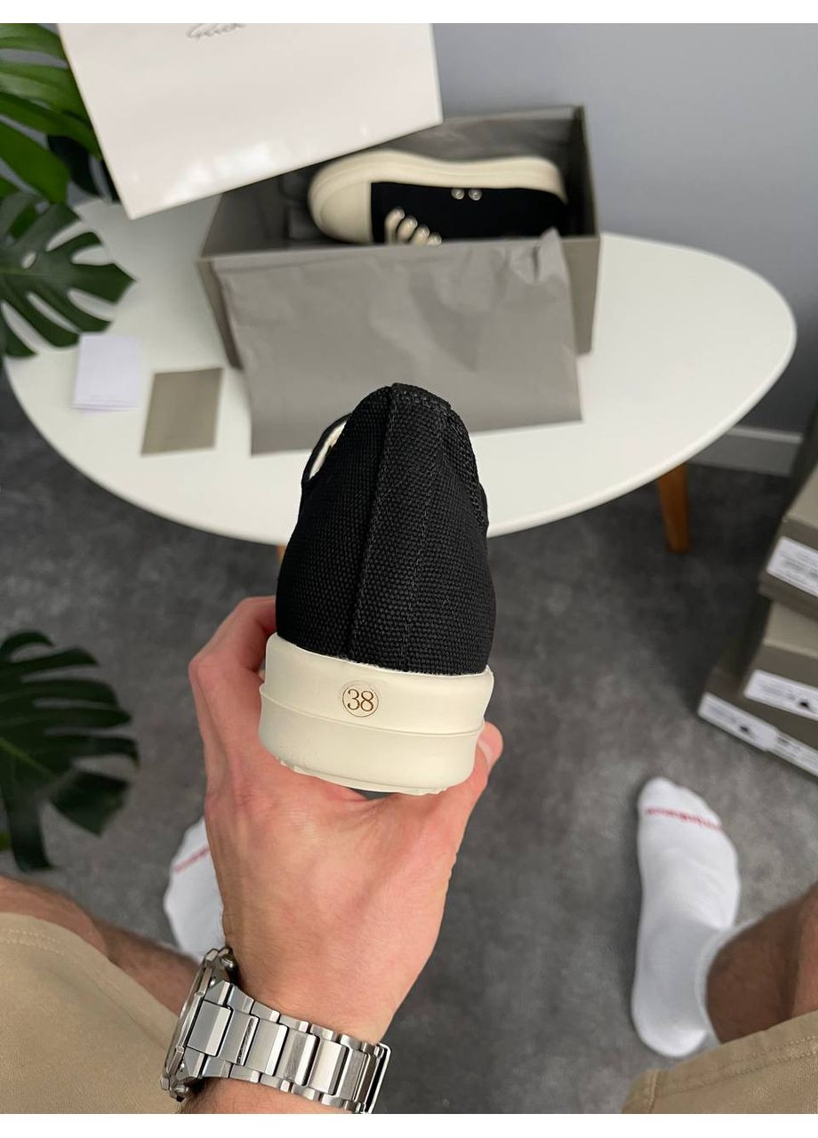 Кроссовки женские Rick Owens DRKSHDW Ramones Low Black Milk PREMIUM | Рик Оуэнс Рамоунс Премиум черно-белые No Brand чёрно-белые демисезоны (355888589)