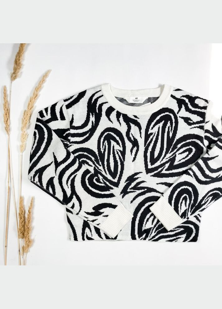 Кофта 170 см чорно-білий артикул Л321 H&M (289362755)