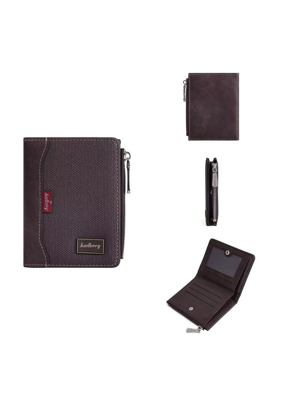 Кошелек мужской для парня из ткани и экокожи черный Baellerry (350613202)