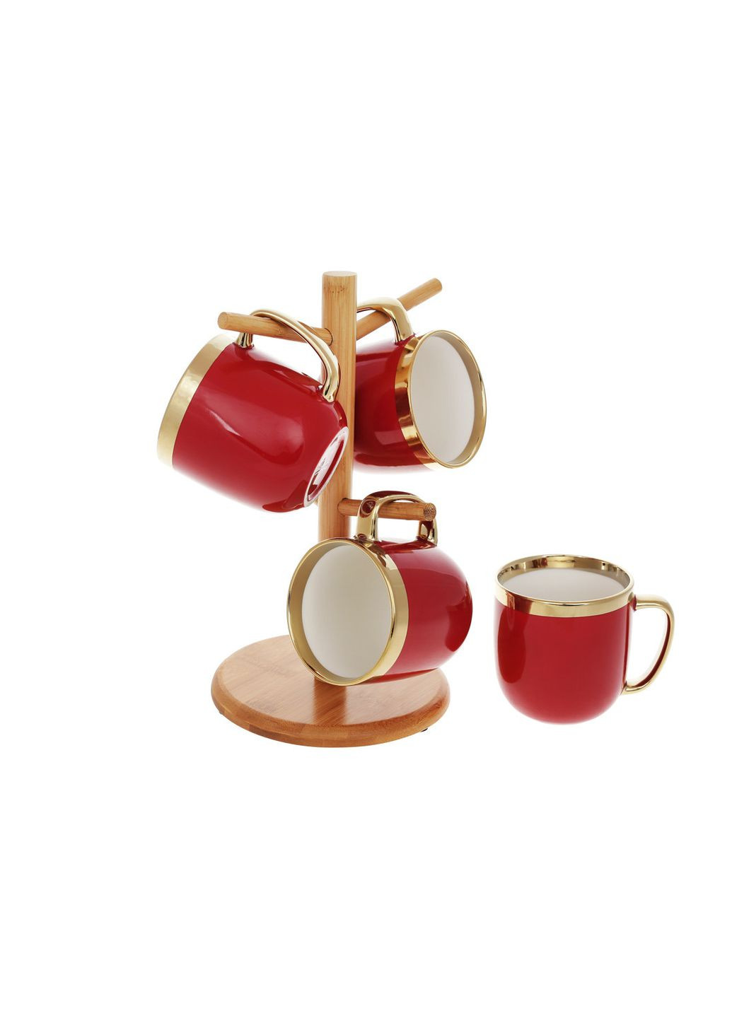 Набор кружек на подставке Bona Di Золотая линия 905-235 320 мл 5 предметов BonaDi (364495779)