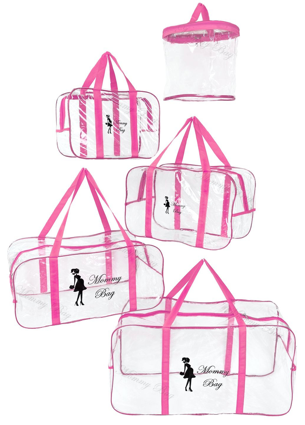 Набір із прозорих сумок у пологовий будинок (S, M, L, XL + органайзер) Mommy Bag (280942011)