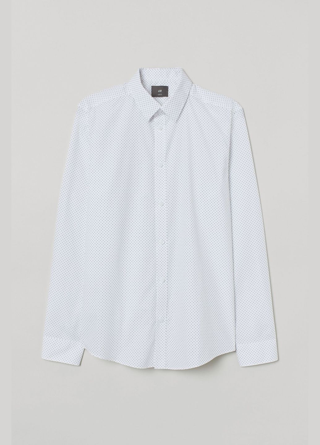 Сорочка Slim Fit Білий Кежуал Демісезон H&M (298072179)