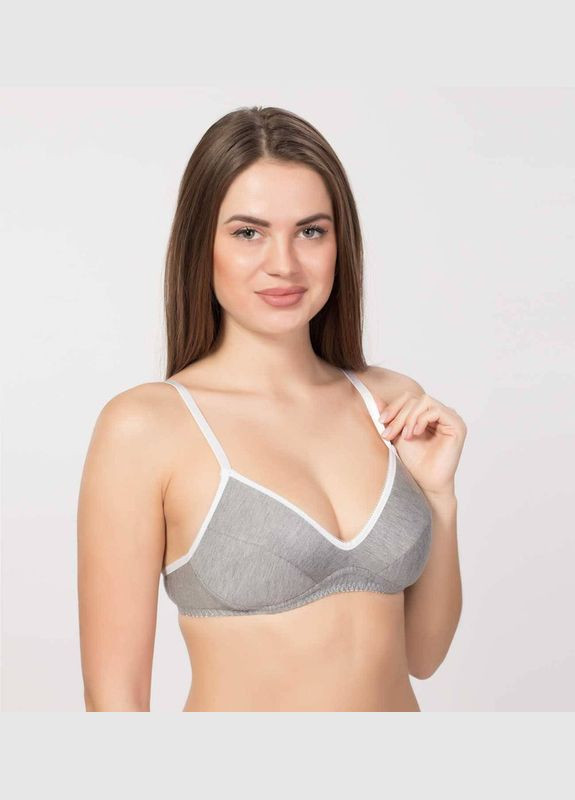 Сірий бюстгальтер без кісточок з формованою чашкою Elita без кісточок