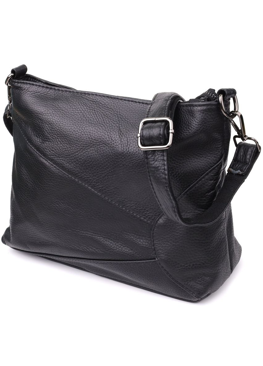 Небольшая женская сумка с двумя ремешками из натуральной кожи 23014 Черный Vintage (348358972)