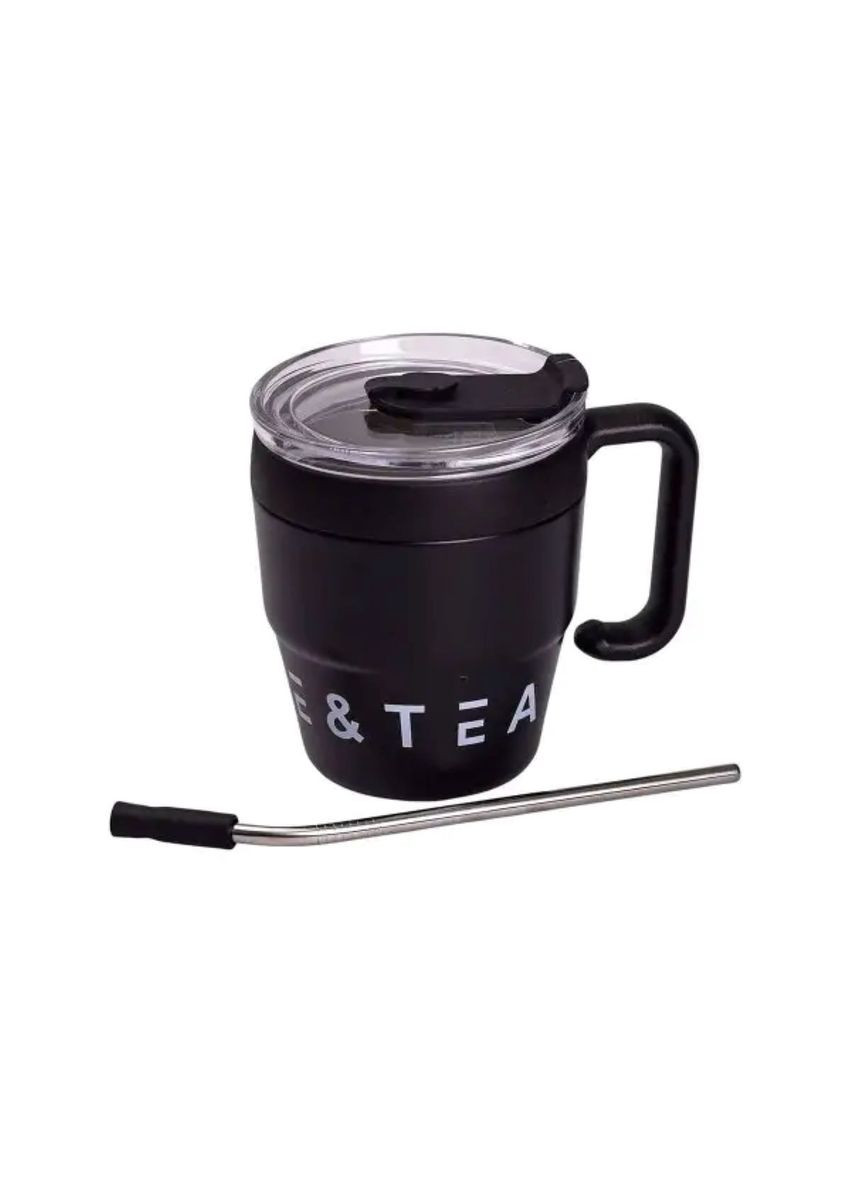 Термочашка Coffee & Tea з трубочкою чорна HP-14-23B (A-033291) Yiwu (346267034)