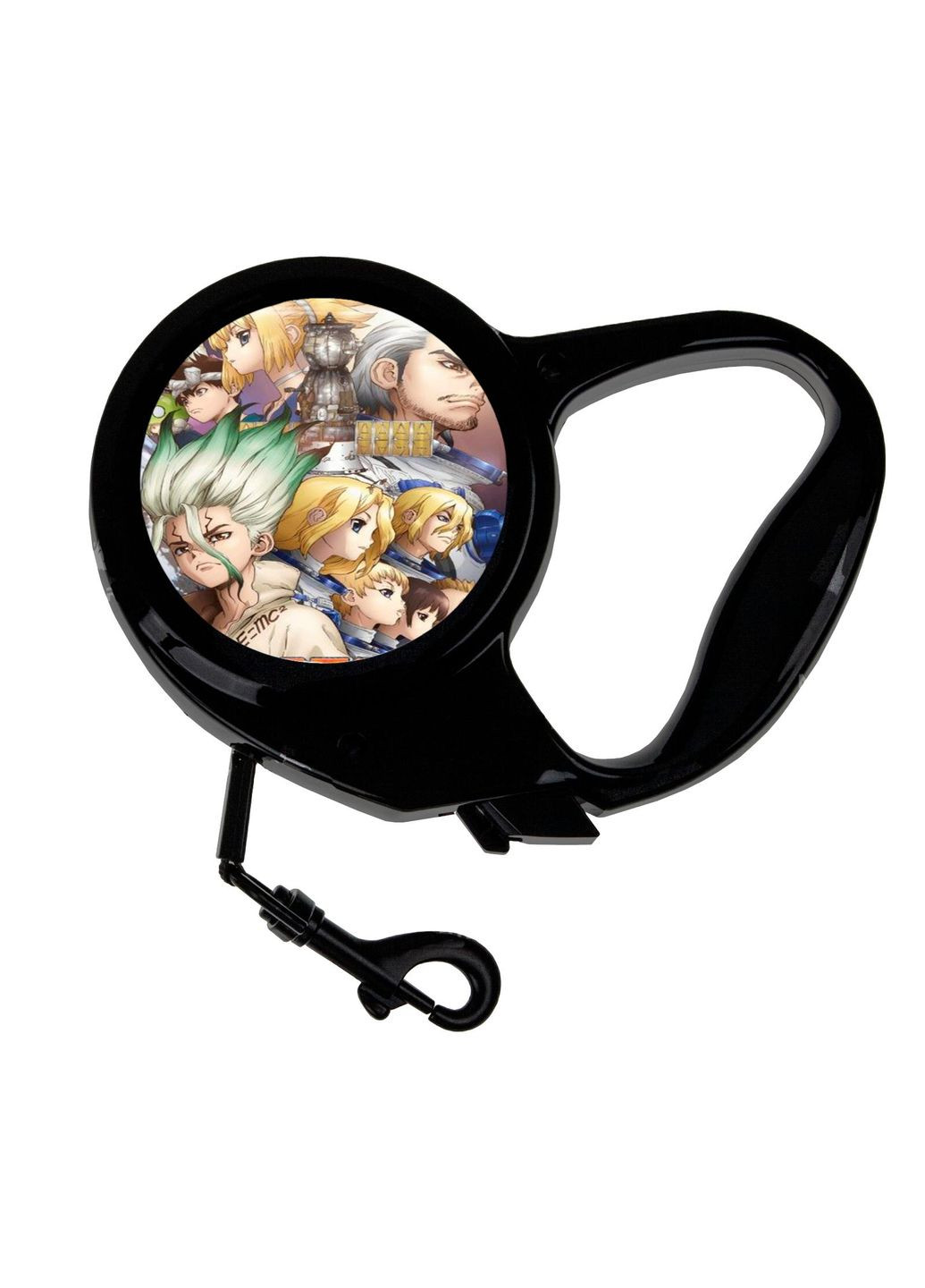 Поводок-рулетка для животных с принтом Аниме Доктор Стоун #0002 3 м черный No Brand (309151949)