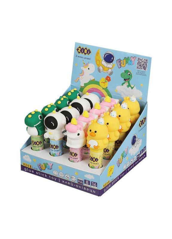 Клей-карандаш, 8 г, PVA-основа FUNNY ZB.6302 Zibi (334725919)