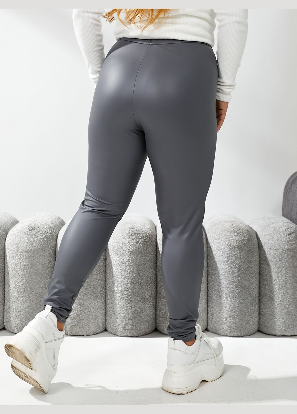 Серые зимние теплые лосины MeeLan