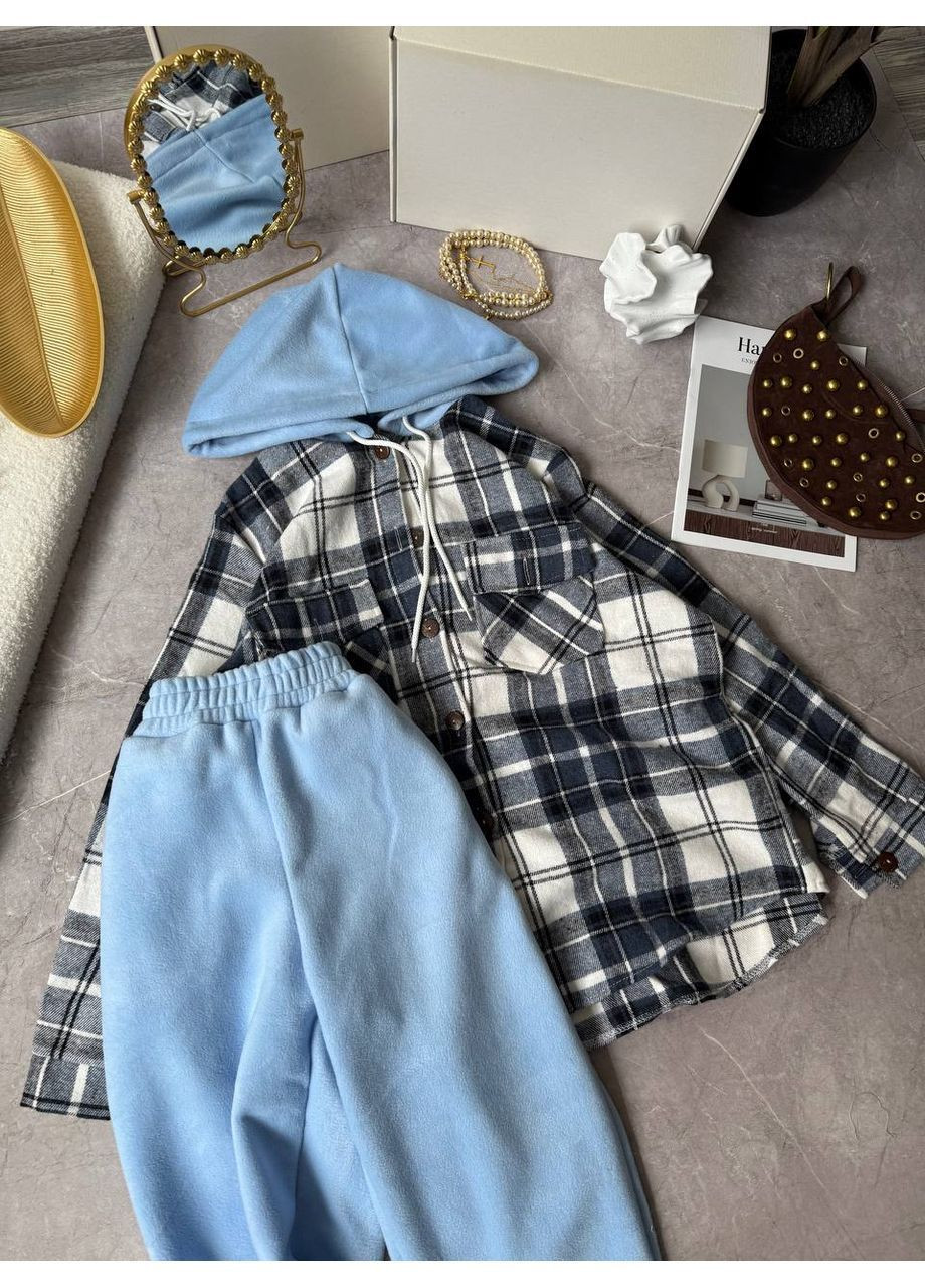 Жіночий костюм двійка: сорочка з капюшоном та флісові штани MonCher (365629241)