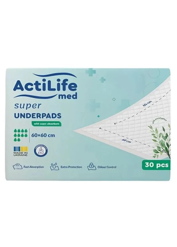 Пеленки для малышей Med Super 60 х 60, 30 шт (4820174981501) ActiLife Med (401021807)