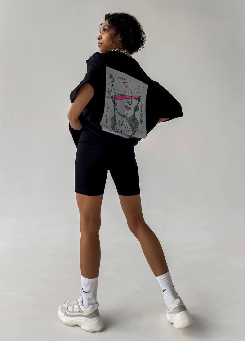 Жіночий костюм із куліру: футболка оверсайз + велосипедки Україна (325702016)