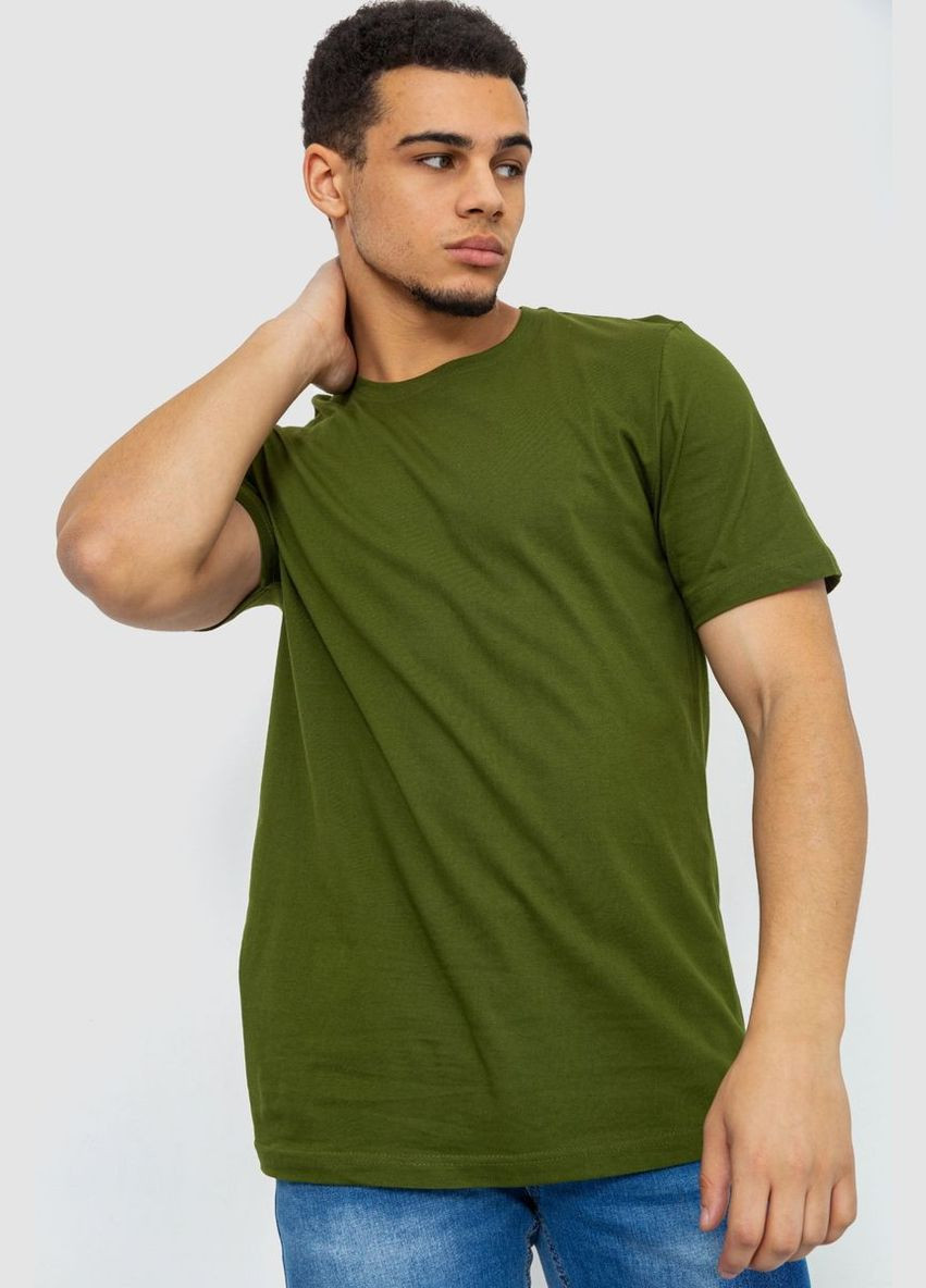 Хаки (оливковая) футболка мужская однотонная базовая 219r014-1 Ager