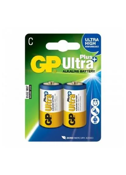 Батарейка C Ultra Plus Alkaline LR14 * 2 (14AUP-U2 / 4891199100390) GP C GP Ultra Plus Alkaline LR14 * 2 (401152576)