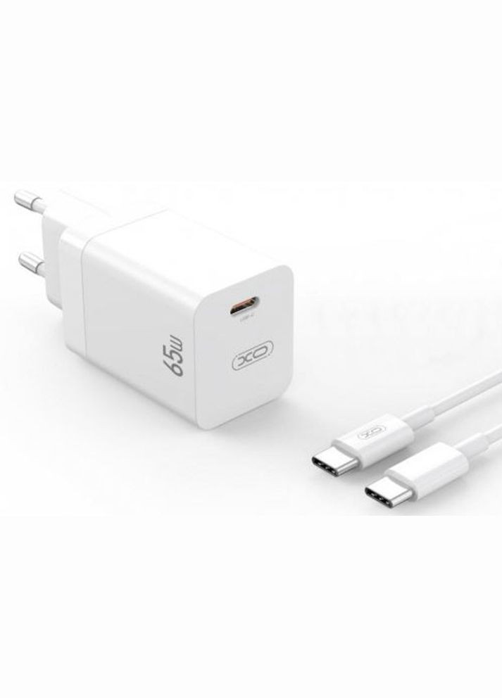 Сетевое зарядное устройство CE10 1USBC PD 65W Charger + type-c cable White XO (301470602)