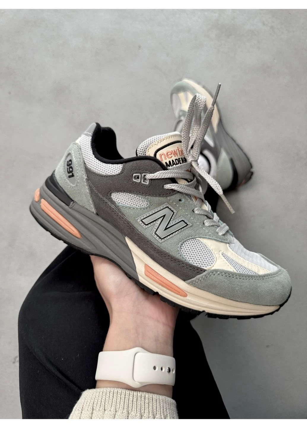 Сірі Осінні кросівки чоловічі new balance 991 mint / grey / beige нью беланс 991 No Brand