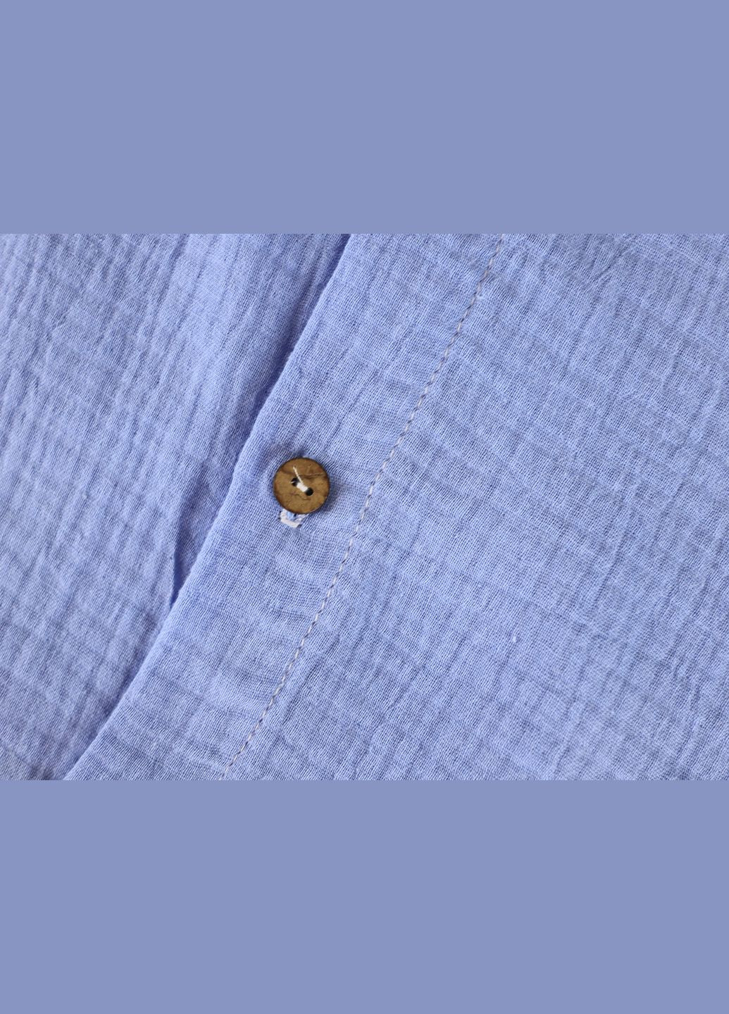 Голубой летний детский муслиновый летний голубой костюм рубашка с капюшоном штаны с рубашкой, брючный No Brand