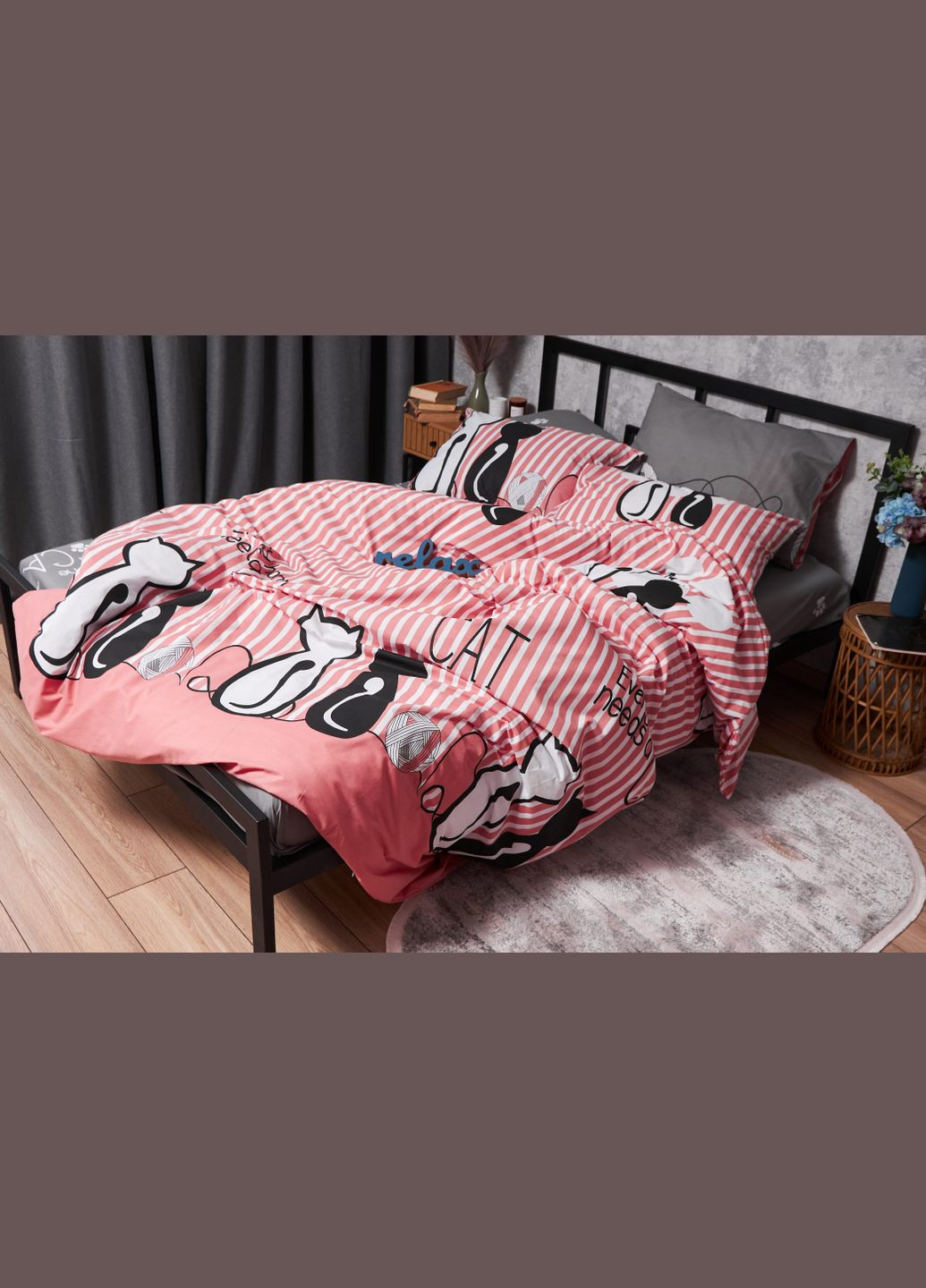 Комплект постельного белья Бязь Gold Люкс двуспальный 175х210 наволочки 4х50х70 (MS-820003228) Moon&Star Cat (288044275)