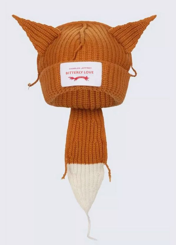 Шапка біні в'язана Лисиця з вушками осінь в стилі Stray Kids k-pop аніме No Brand (322931199)