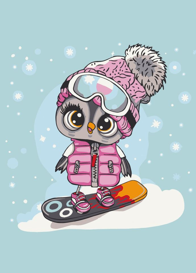 Розпис на полотні "Совеня на сноуборді" 15549-AC Art Craft (301790611)