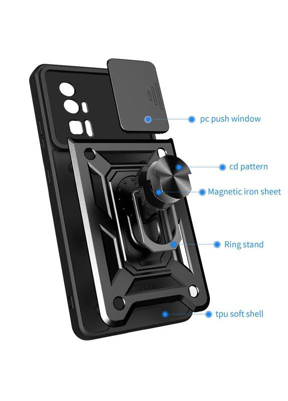 Противоударный чехол для Poco F5 Pro кольцо магнит Xiaomi (322211886)