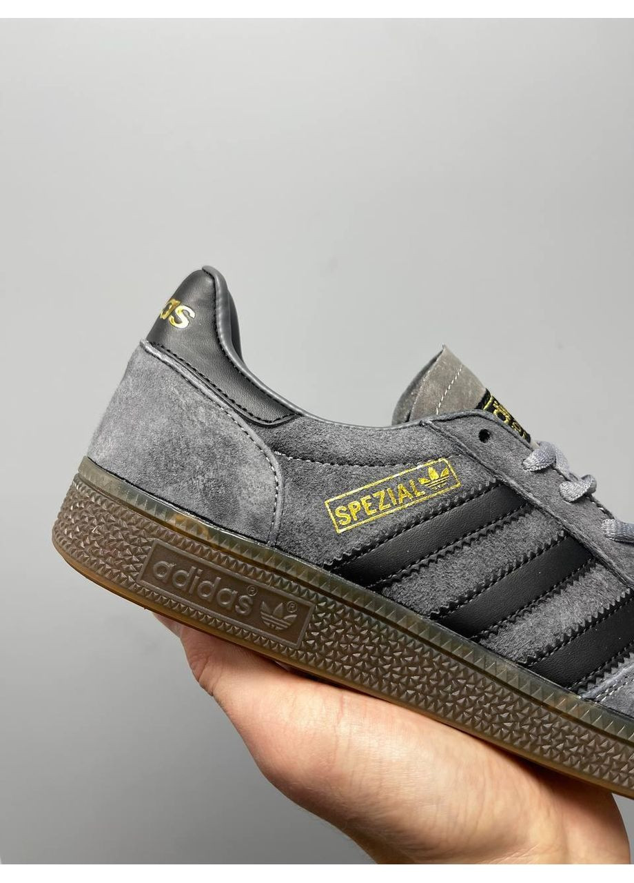 Серые демисезонные кроссовки мужские adidas spezial grey black brown адидас специал No Brand