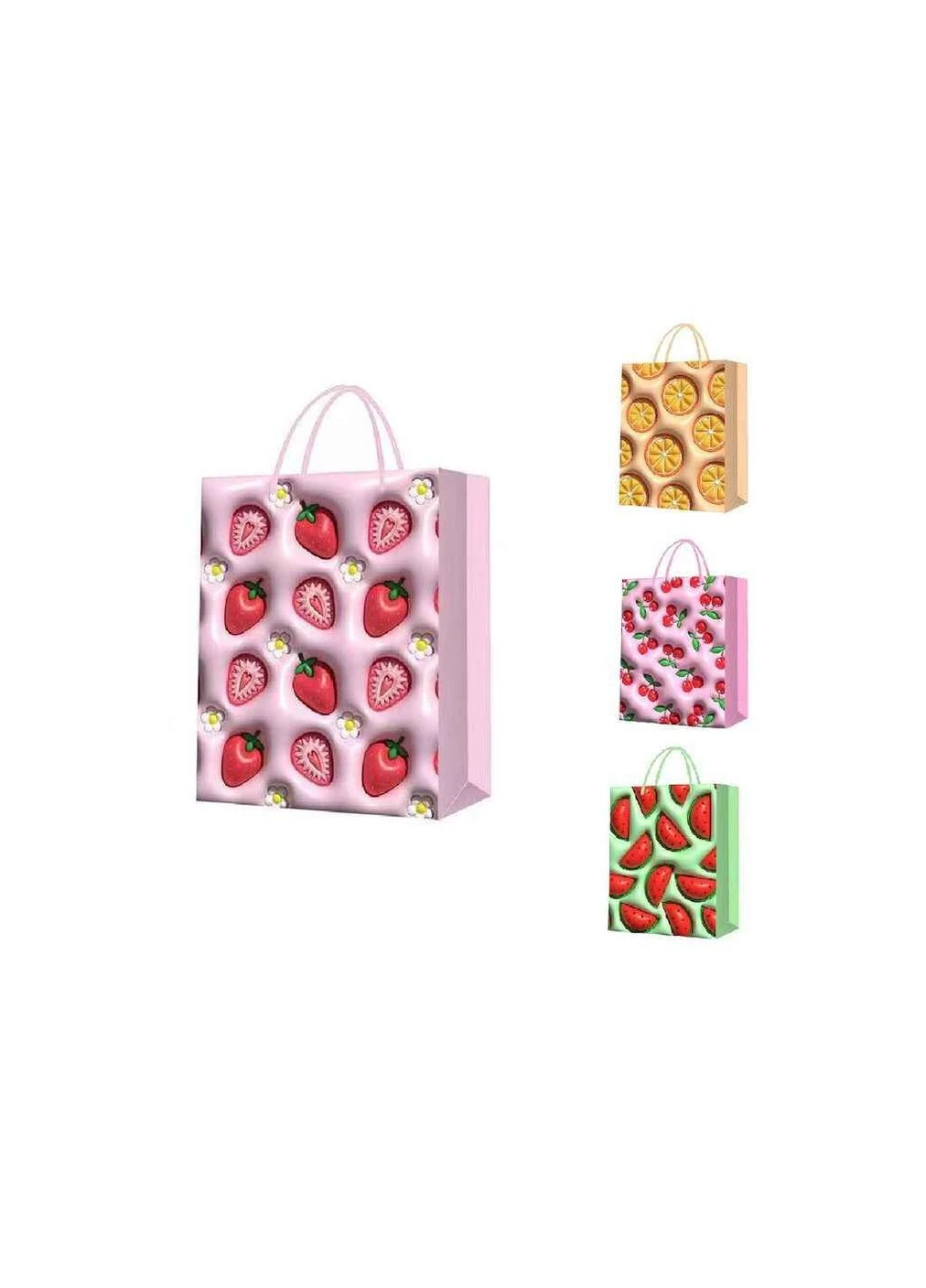 Подарочный пакет S Fruits 3D 18*23*10см R96983-S ТМ STENSON No Brand (387476629)