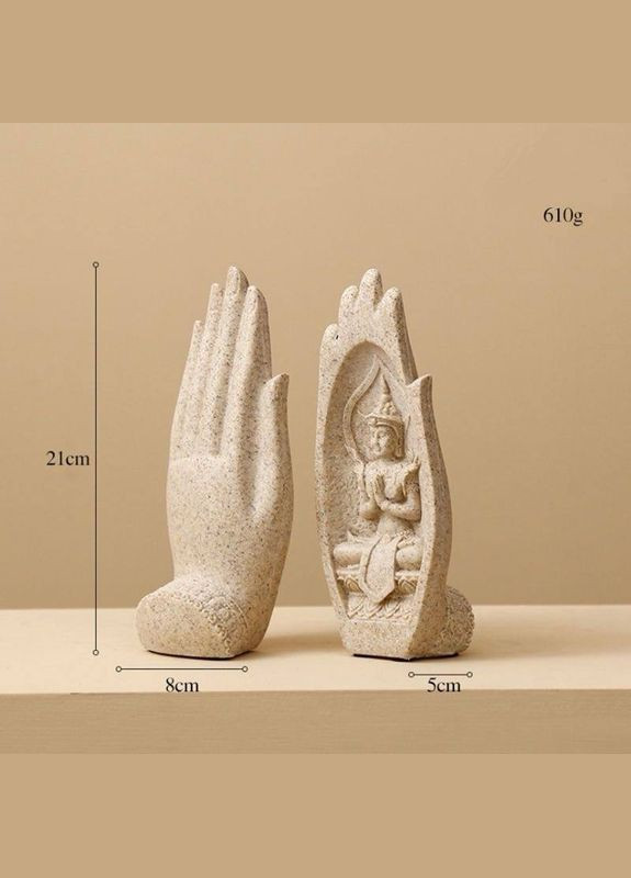 Статуэтки рук Дзен - Будды мудритцов 2 штуки песочного цвета (монаха татхагата Индии) No Brand (289528497)