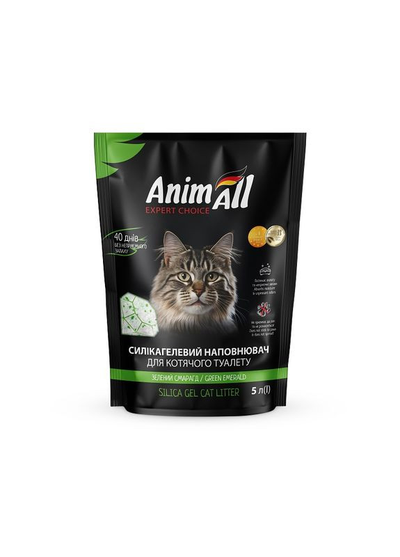 Силікагелевий наповнювач Кристали смарагду, для котів, 5 л (2.1 кг) AnimAll (338379875)