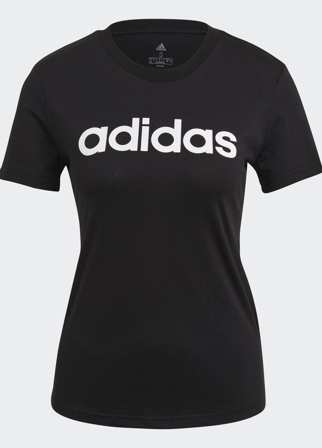 Черная всесезон футболка essentials logo slim adidas