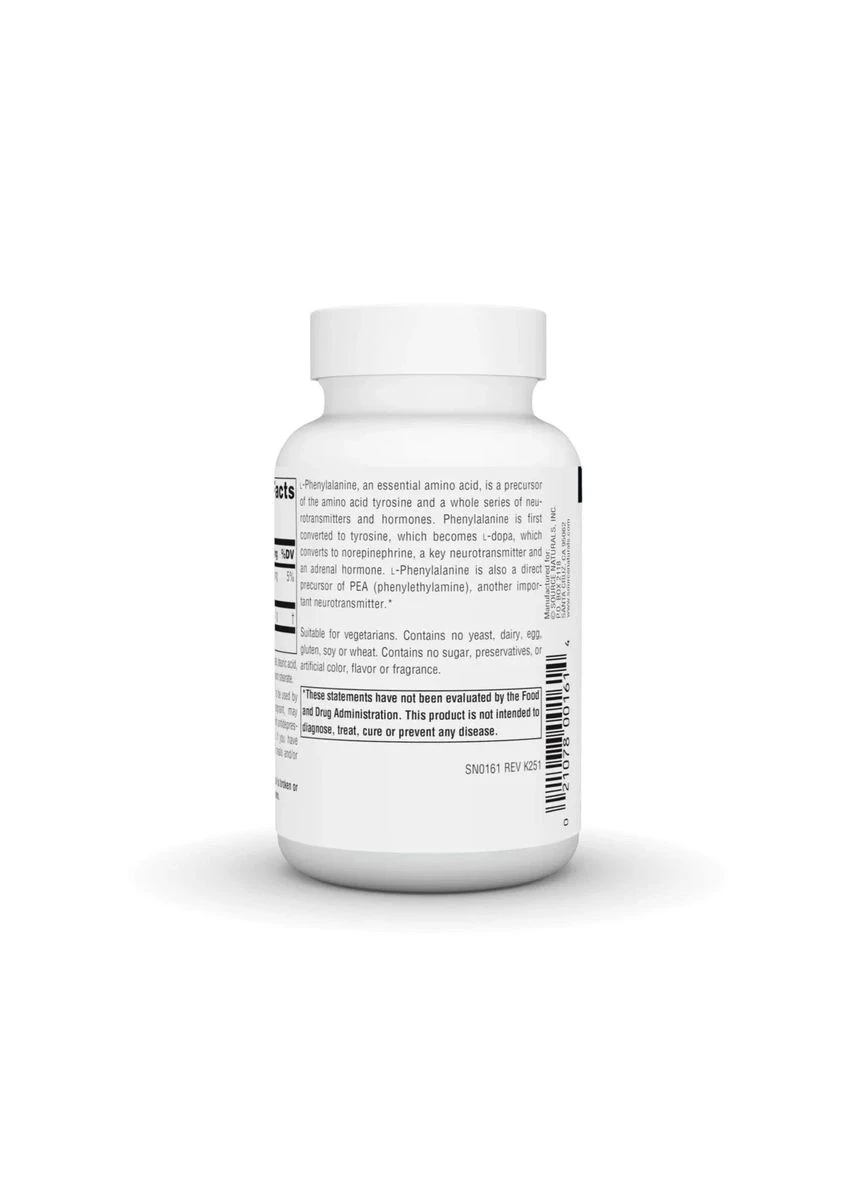 L-фенілаланін L-Phenylalanine 500 мг 100 таблеток Source Naturals (361118737)