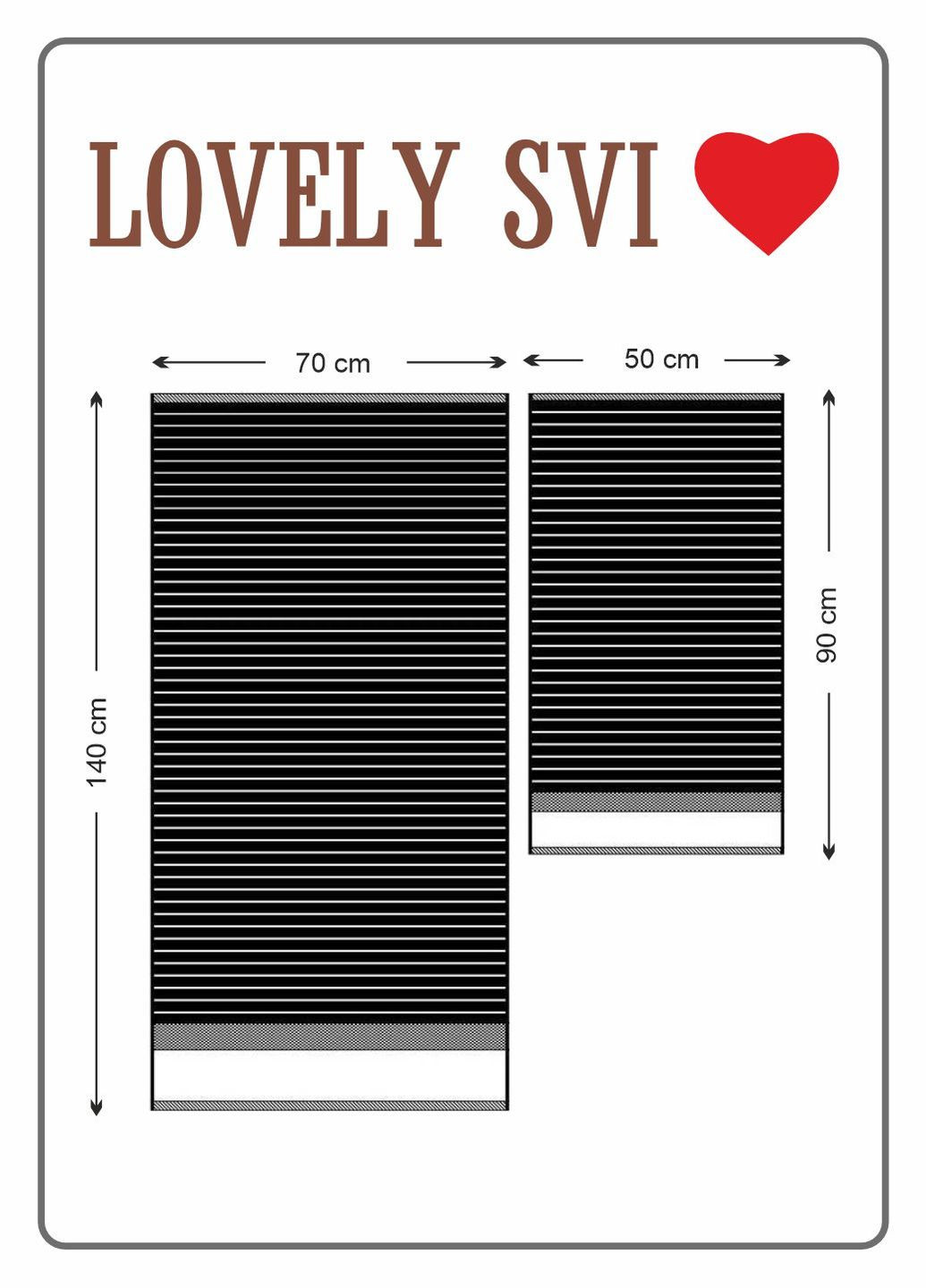 Набор 2 жаккардовых полотенца для ванной, в подарок, 70 х 140 см и 50 х 90 см Oxford Stripe темно – синий Navy Blue Lovely Svi однотонный синий