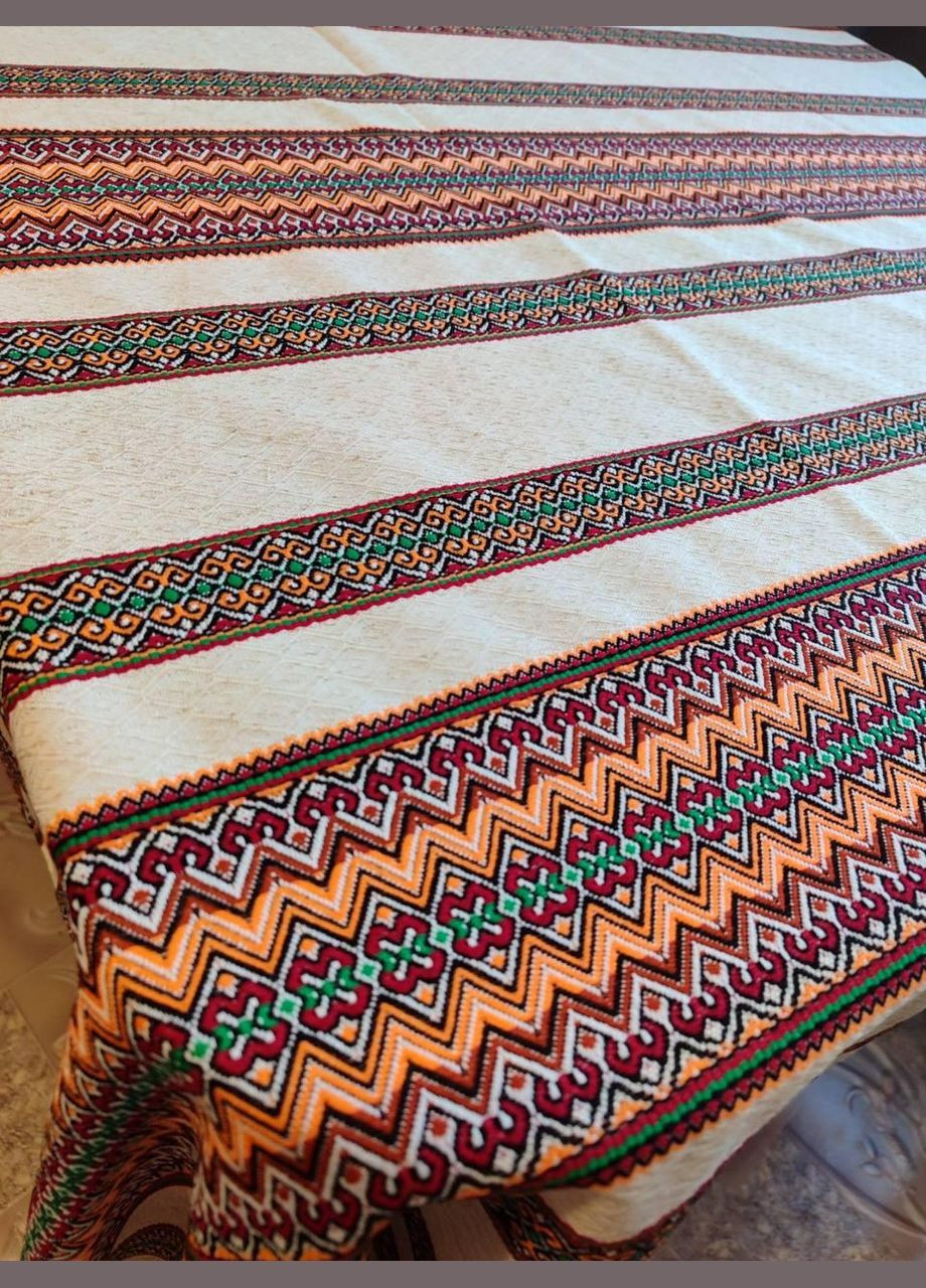 Скатертина з українським орнаментом 150х300 Білий з червоним (П4К-skatert-dom-004-04) No Brand (323161087)