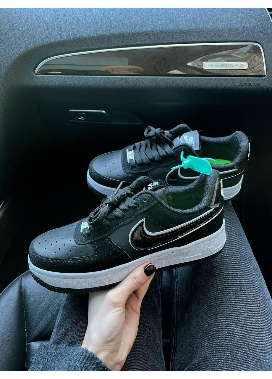 Черные демисезонные кроссовки мужские nike air force 1 low essential black найк аир форс 1 премиум No Brand