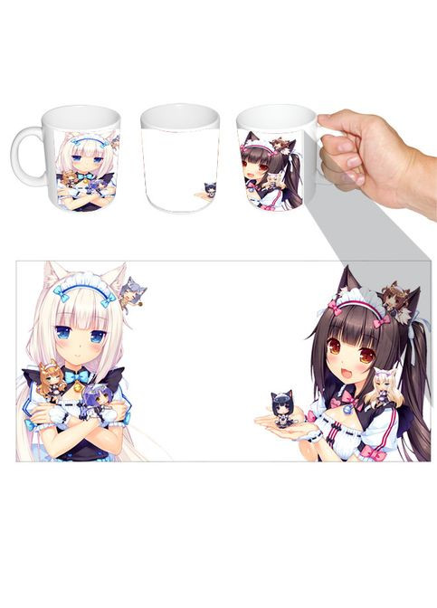 Чашка белая аниме Некопара Кошачий рай (z0163) No Brand (327003398)