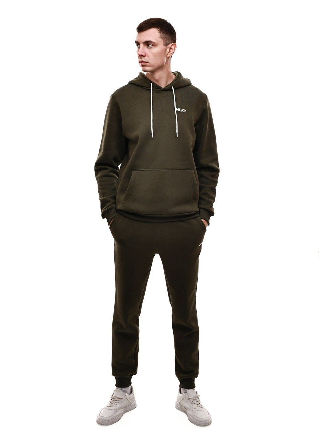 Оливковий (хакі) зимній костюм спортивний чоловічий No Brand